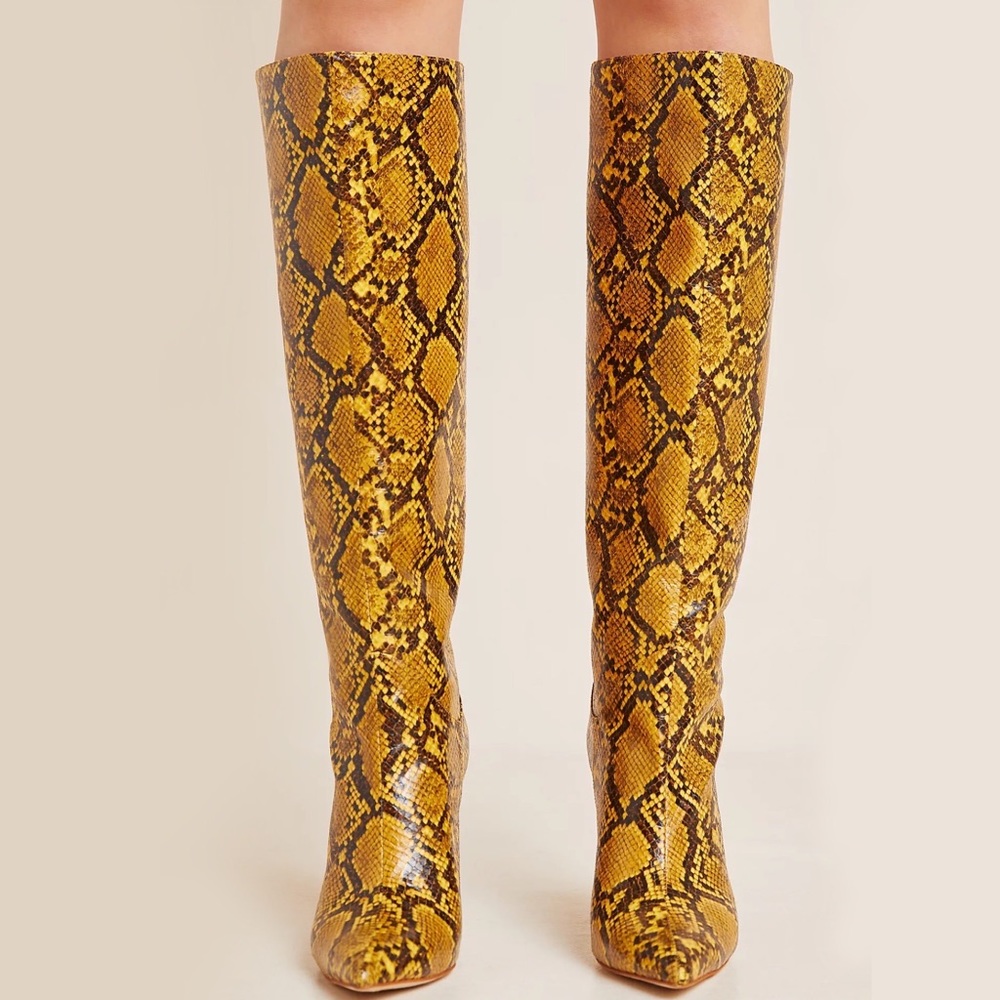Jeffrey Campbell Siren Embossed Knee High Boots - Picture 2 of 9